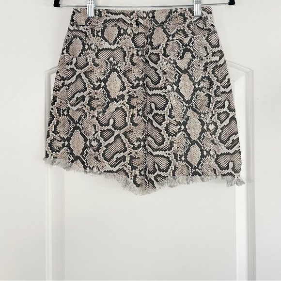 Zara Snake Print Denim Mini Skirt - XS - Picture 4 of 6